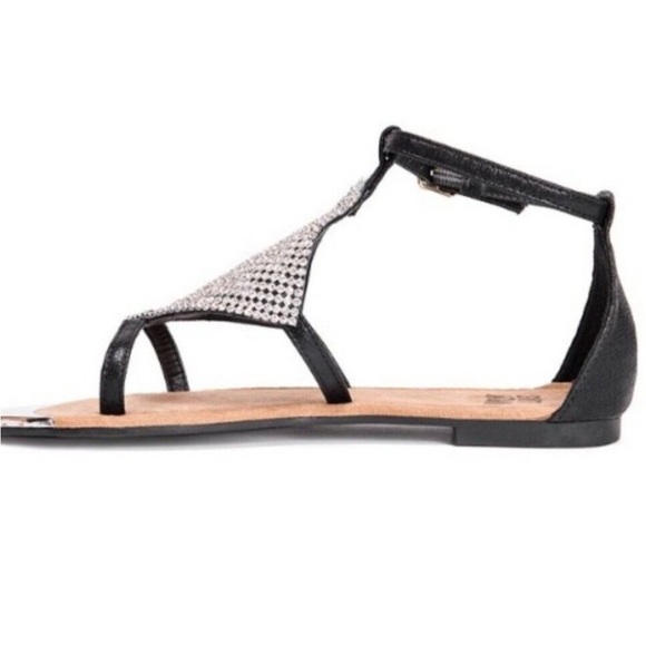 Muk Luks Women's Black Linzie Gladiator Sandals Silver Mesh Shoe Size 7 NEW - Picture 3 of 5